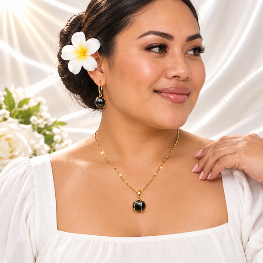 Tahitian Pearl in Single Cage Set