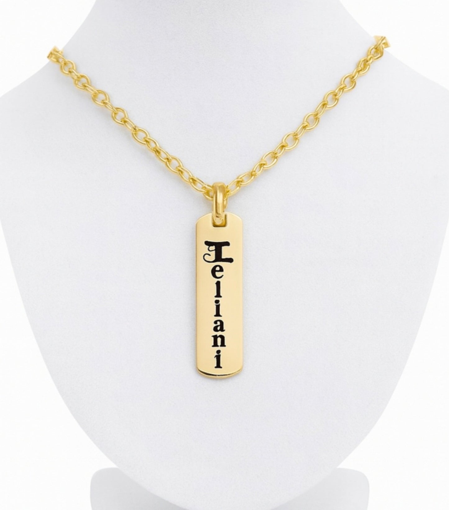 Personalised Pendant Necklace - Figaro Gold Chain