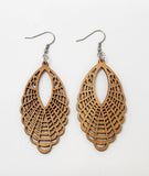 BROWN OVAL TAPA DESIGN STATEMENT EARRINGS