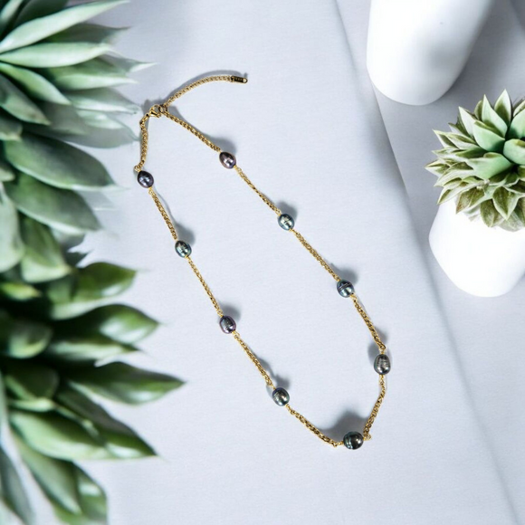 LEILANI - (10-12mm) Genuine Tahitian Pearl Necklace