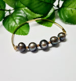 Cherry Black Rose - Natural Multiple Pearls Bangle