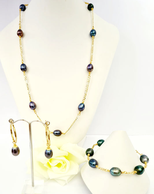 Leilani - Genuine Tahitian Pearl Set (10-13mm)