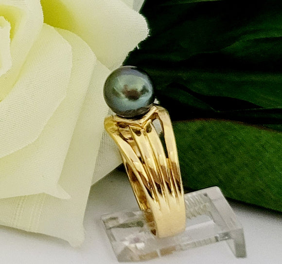 Kiana - A Grade Natural Tahitian Pearl Ring