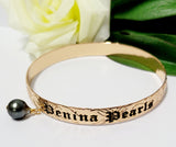 Tahitian Penina Pearls - Personalised Name on Gold-filled Bangle
