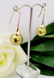 ARINA #2 - Pistachio Green Drop Shell Pearl Earrings