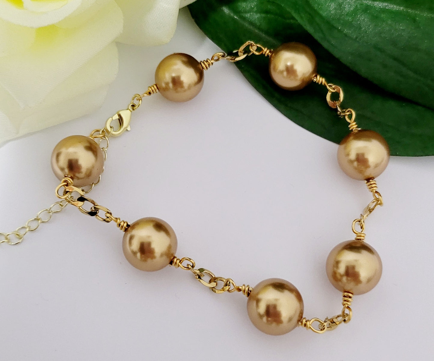 GOLDIANA -12mm Premium Gold Swarovski Multiple Pearl Set