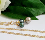 LANI - Duo Natural Green Tahitian Pearls embellished with Swarovski Pearls Set