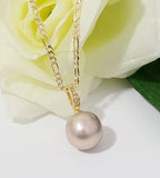 KERRYANE - 925 Stamped Gold Filled Natural Edison Champagne Tone Pearl Pendant Necklace