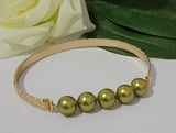 5 Pearls - Hawaiian Polynesian Engraved Pattern bangle - Brand New Island Style