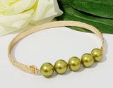 5 Pearls - Hawaiian Polynesian Engraved Pattern bangle - Brand New Island Style