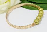 5 Pearls - Hawaiian Polynesian Engraved Pattern bangle - Brand New Island Style