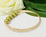 5 Pearls - Hawaiian Polynesian Engraved Pattern bangle - Brand New Island Style