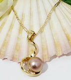 Tahina - Twisted Pink Blush Natural Edison Pearl Pendant Necklace