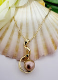 Tahina - Twisted Pink Blush Natural Edison Pearl Pendant Necklace