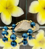 Blair Bracelet - 12mm Royal Blue Swarovski Pearls