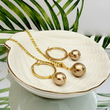 ADELYN - Golden Premium Swarovski Pearl Set With 14K GF