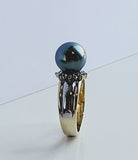 Te-Vaka-Gali: Authentic Tahitian Pearl Mounted on Gold filled ring