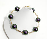 LYDIA -  Purplish Swarovski Pearl's Bracelet
