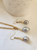 SILIVA - Silver Natural Freshwater Pearl Set - With 14k GF