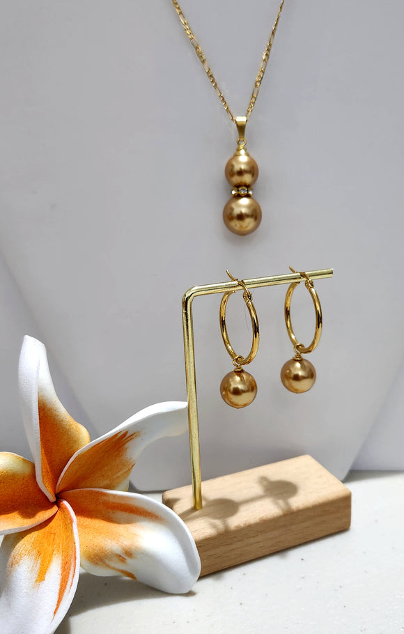 Roselilly - Premium Double Gold Swarovski Pearls Set