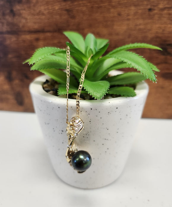 Natural Tahitian Pearl Necklace - 14k Goldfilled