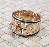 MELINA Ring - Cz Ring With Hawaiian Design