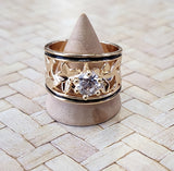 MELINA Ring - Cz Ring With Hawaiian Design