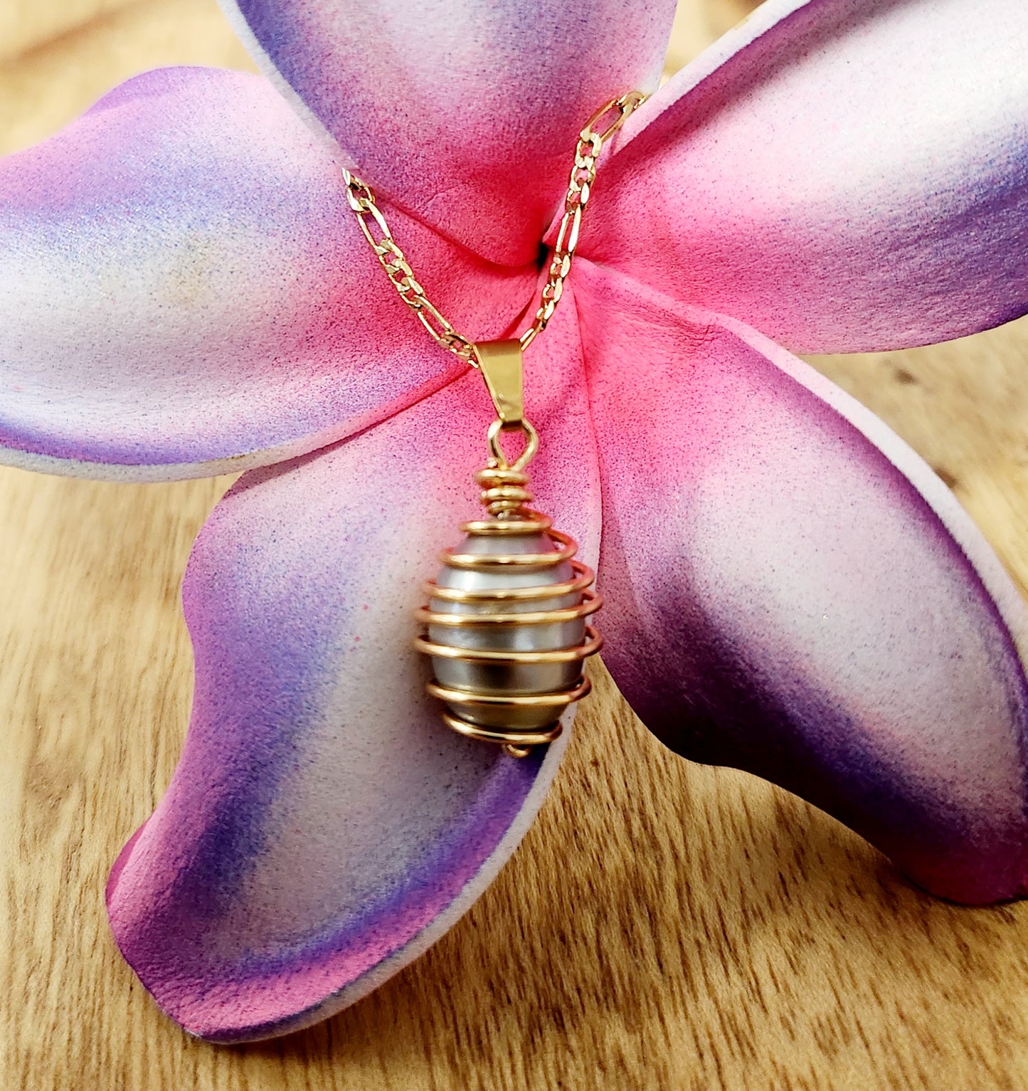 Evelyn - Grey Freshwater Encaged Pearl Necklace
