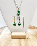 NANIA - Premium Swarovski Green Tone Pearl Set