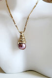 Tarina - Champagne Coloured - Natural Edison Pearl Pendant Necklace
