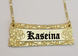 Decorative Horizontal Personalised Name Pendant Necklace