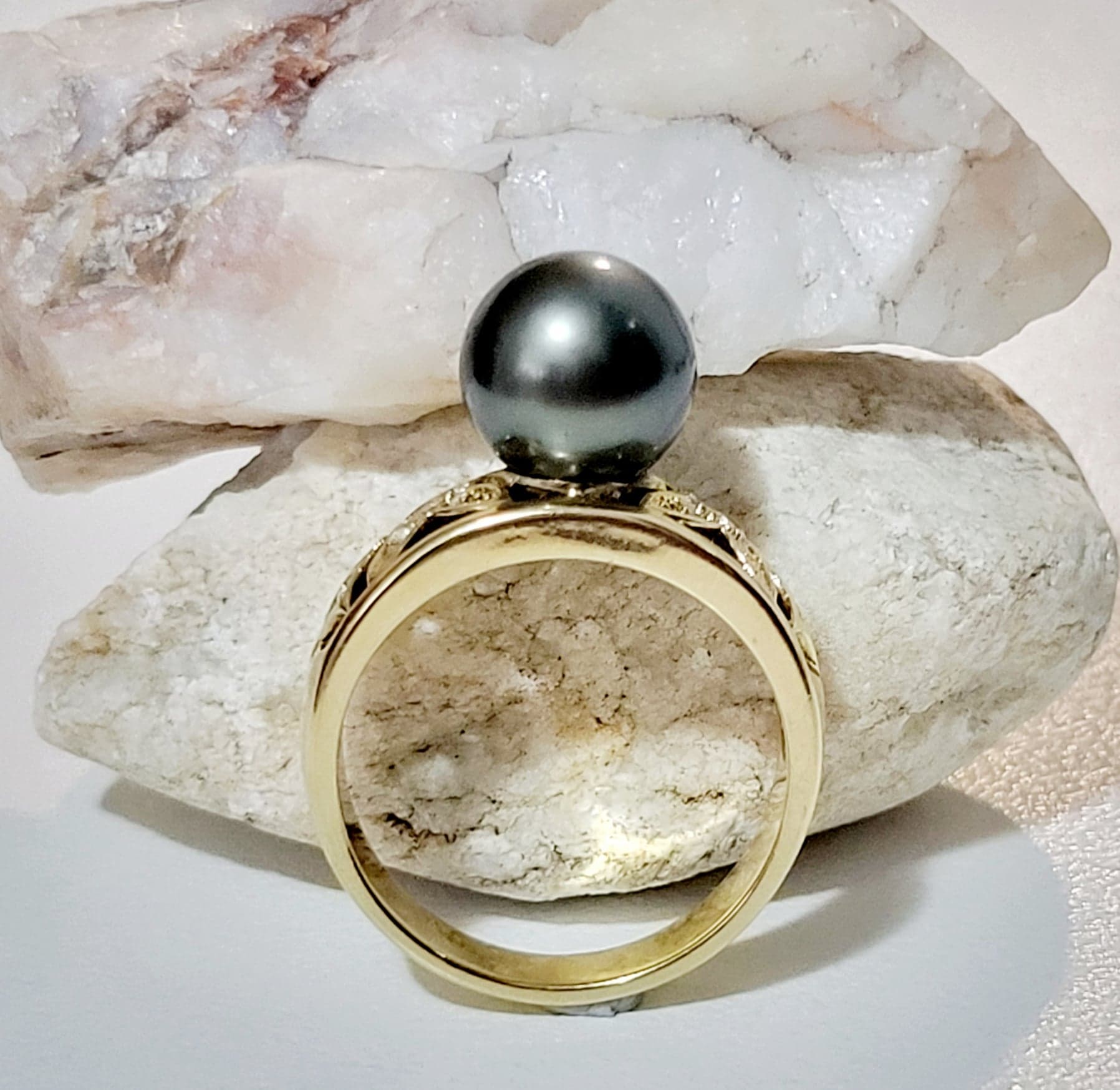 Tahitian Pearl Diamond White Gold Ring - Regent Jewelers | Miami and Bay  Harbor Islands