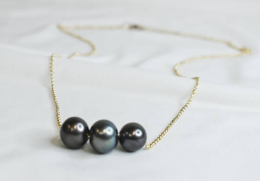 MILA - AUTHENTIC TAHITIAN PEARL (10-12MM) NECKLACE (14K GOLDFILLED)