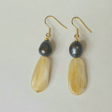 KORA  EARRINGS - Mother of Shell Pua with Natural Pearl Earrings - Multicolour Variety