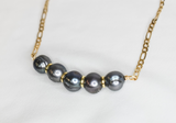 MARYA - NATURAL PEACOCK TONED PEARL NECKLACE (GOLDFILLED)