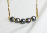 MARYA - NATURAL PEACOCK TONED PEARL NECKLACE (GOLDFILLED)