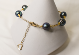 LEII - NATURAL BAROQUE BLUE-PEACOCK TONE PEARL BRACELET