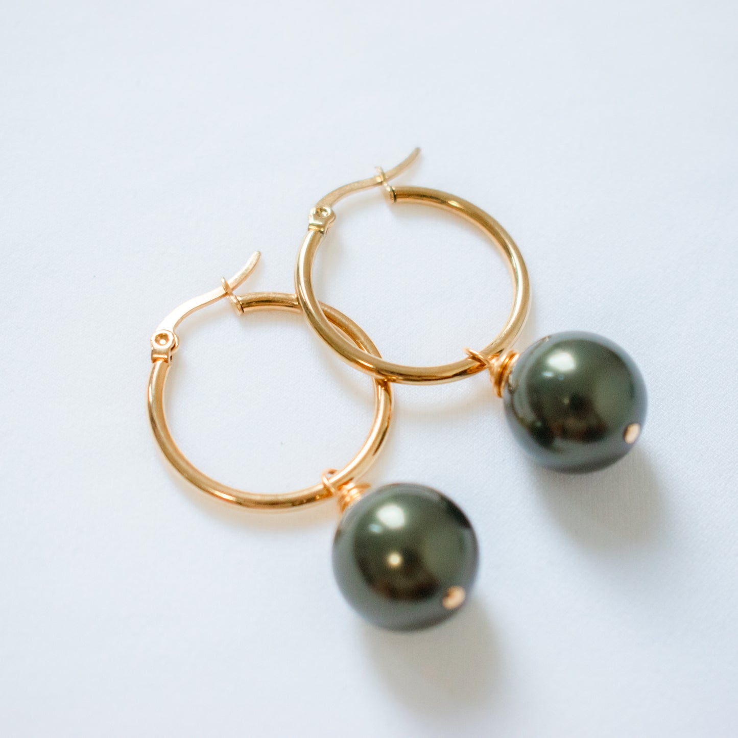 HERA - DARK OLIVE SWAROVSKI PEARL SET