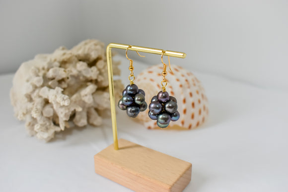 GABRIELLA EARRINGS - Grape Clustered Pearl Earrings