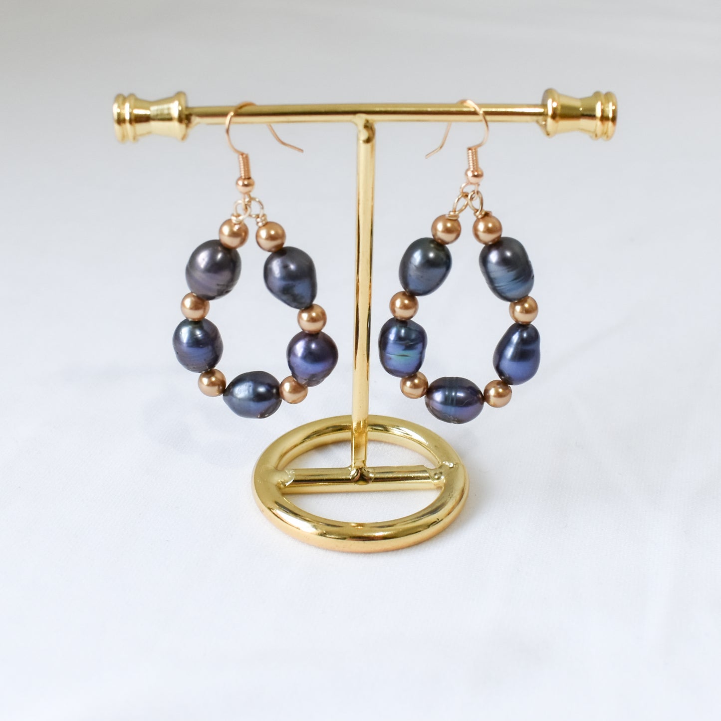 HAVEN EARRINGS - Natural Black and White freshwater Pearls Drops Earrings - Multicolour Variety
