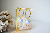 LILLIAN EARRINGS - Iridescent Light Blue - Premium Swarovski Pearl Earrings