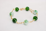 KALIA - GREEN GEMSTONE GOLDFILLED BRACELET