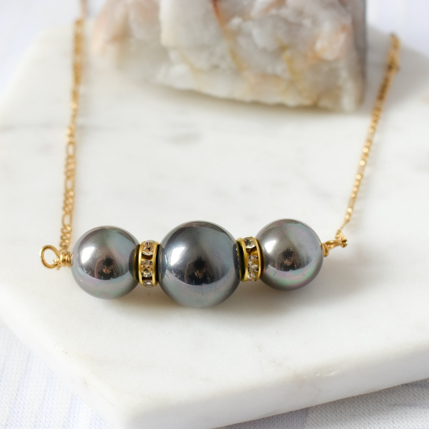 LEINA - Triple Peacock Premium Custom-Made Swarovski Pearl Set