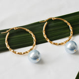 CECELIA EARRINGS - Swarovski Pearl Earrings Hammered - Multicolour Variety
