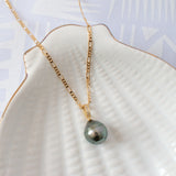 Tahitian Pearl Pendant - 925 Stamped Bail with a Stunning Large Size and Genuine Authentic Tahitian Pearl Necklace