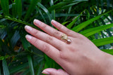 MONA - LEAF SINGLE PEARL ADJUSTABLE RING - AVAILABLE IN BUNDLE