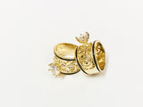 LUSTROUS PUAMERIA- Floral Design with CZ Diamond Ring