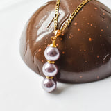 LUNA - Lavender Glass Swarovski Pearl Necklace - 14k Goldfilled