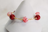 KIM - RED GEMSTONE GOLDFILLED BRACELET