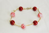 KIM - RED GEMSTONE GOLDFILLED BRACELET